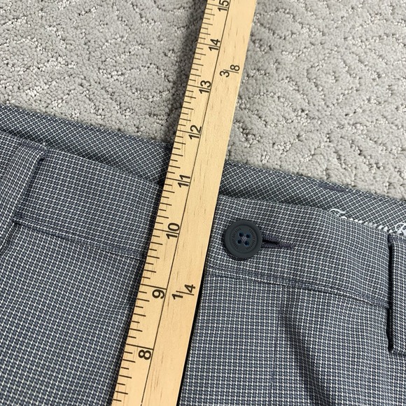 Tommy Bahama Men's Pants 35x30 Blue Micro Check Stretch Flat Front - Picture 5 of 10